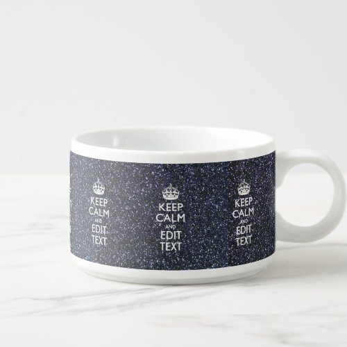 Keep Calm and Your Text on Midnight Decor Bowl