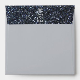 Keep Calm and Your Text on Midnight Print Envelope