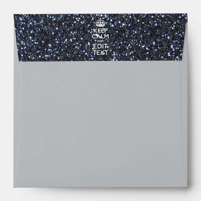 Keep Calm and Your Text on Midnight Print Envelope (Back (Top Flap))