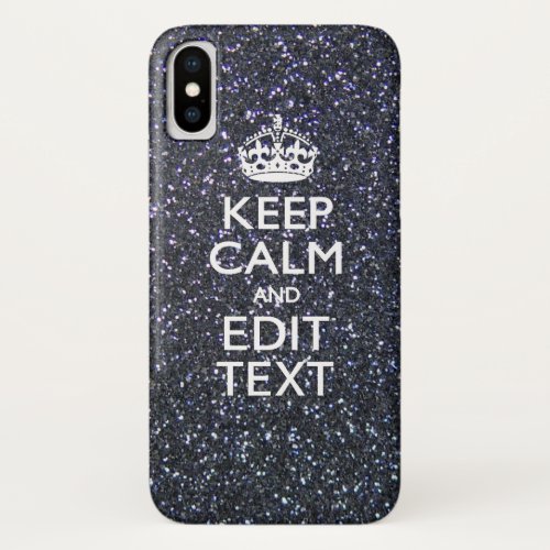 Keep Calm and Your Text on Midnight Style iPhone X Case