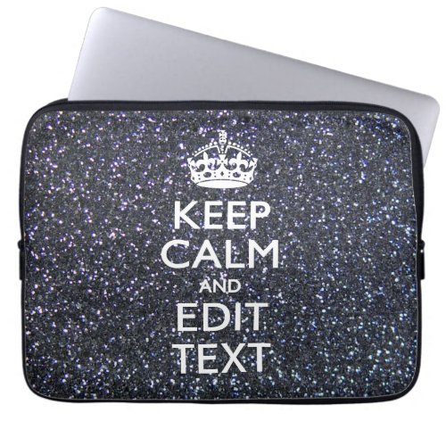 Keep Calm and Your Text on Midnight Style Laptop Sleeve