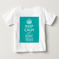 Keep Calm And Your Text on Peacock Turquoise