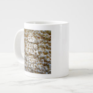 KEEP CALM AND Your Text on Popcorn Decor Giant Coffee Mug