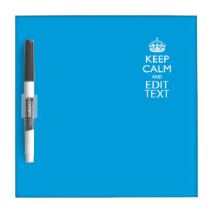 Keep Calm And Your Text on Sky Blue Decor Dry Erase Board