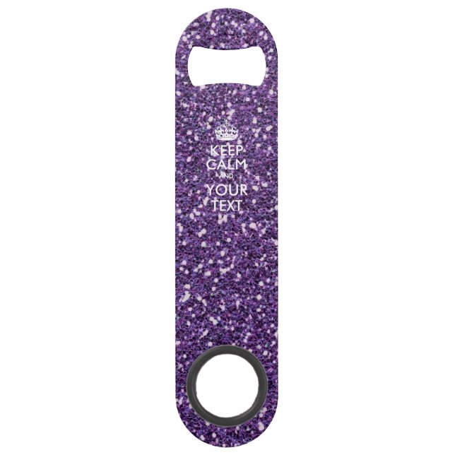 Keep Calm and Your Text on Stylish Purple Bar Key (Front)