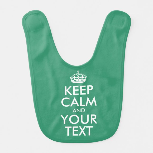 Keep Calm And Your Text Personalized Baby Bib (Front)