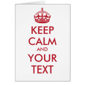 KEEP CALM and YOUR TEXT- personalized text Cards (Front)