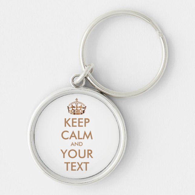 KEEP CALM and YOUR TEXT - personalized text Keychain (Front)