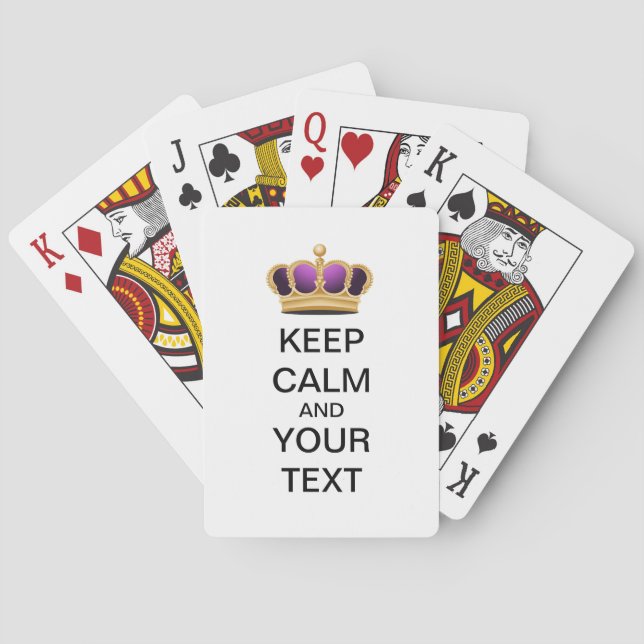 Keep Calm and YOUR TEXT Poker Cards (Back)