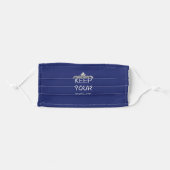 Keep Calm and Your Text Royal Crown Blue Adult Cloth Face Mask (Front, Folded)