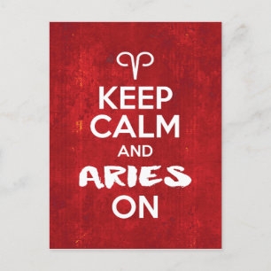 Keep Calm Aries On Birthday Astrology Postcard