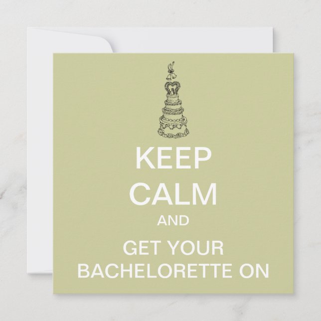 KEEP CALM Bachelorette Party Modern Invitation (Front)