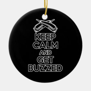 Keep Calm: Barber Humor Ceramic Ornament