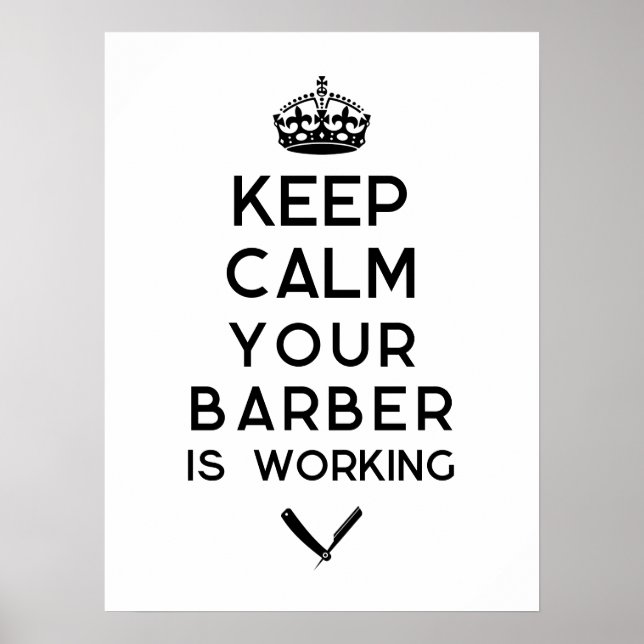 Keep calm barber poster (Front)