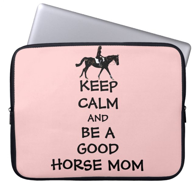 Keep Calm & Be A Good Horse Mom Laptop Bag (Front)