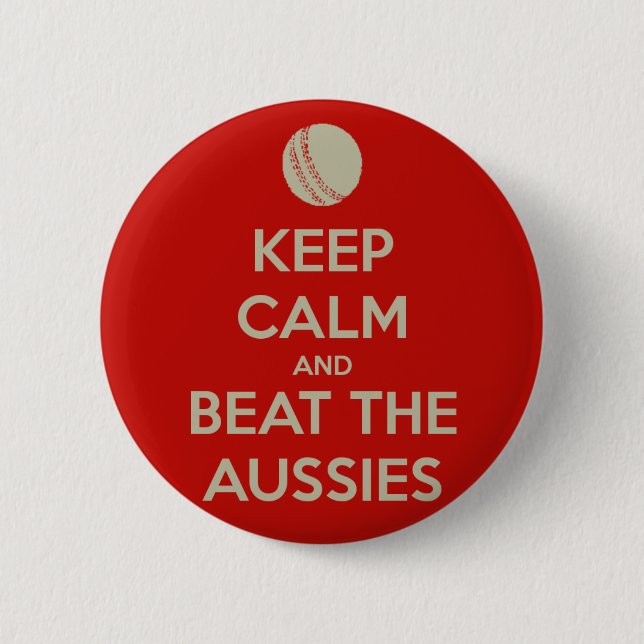 keep calm beat aussies button (Front)