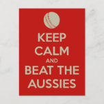 Keep Calm Beat Aussies Postcard at Zazzle