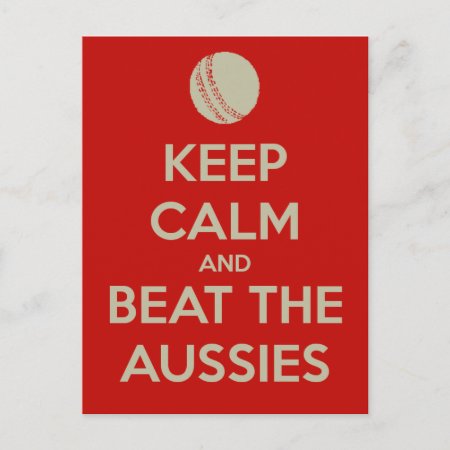 Keep Calm Beat Aussies Postcard