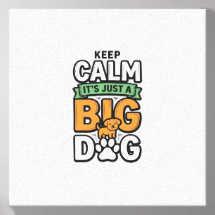 Keep Calm Big Dog Vintage Vector Design_1 Canvas Photo Tile