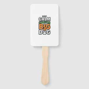 Keep Calm Big Dog Vintage Vector Design_1 Hand Fan