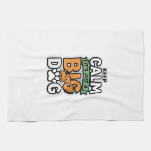 Keep Calm Big Dog Vintage Vector Design_1 Kitchen Towel