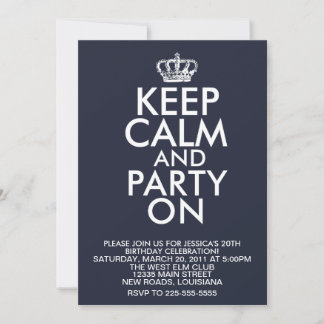 Keep Calm Birthday Invitation