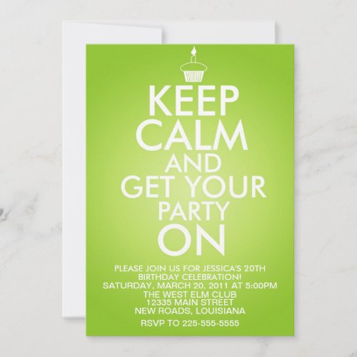 Keep Calm Birthday Custom Invite