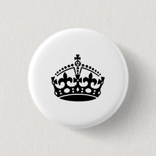 Keep calm black victory crown button