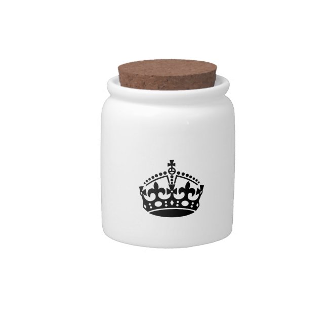 Keep calm black victory crown candy jar (Front)