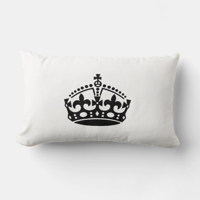 Keep calm black victory crown lumbar pillow (Front)