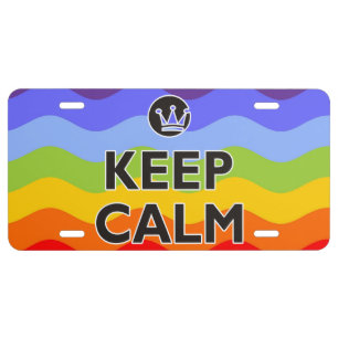 KEEP CALM black + your background image License Plate