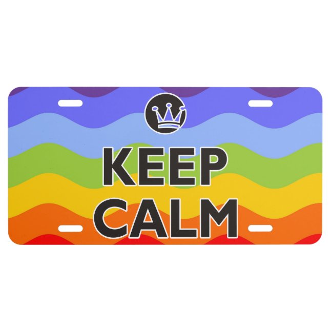 KEEP CALM black + your background image License Plate (Front)