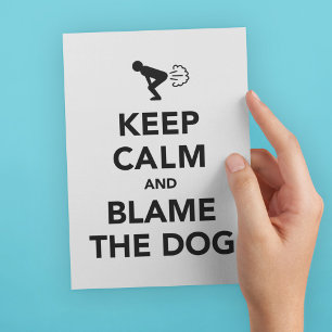 Keep Calm Blame Dog Pet Owner Gag Humor Postcard
