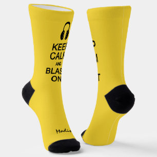 Keep Calm & Blast On custom name & color Socks