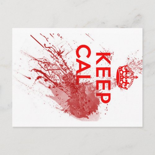 Keep Calm Bloody Zombie Postcard