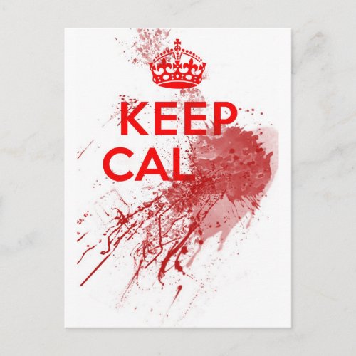 Keep Calm Bloody Zombie Postcard