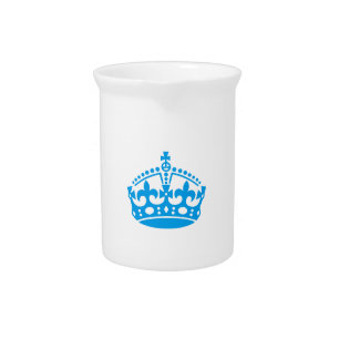 Keep calm blue victory crown drink pitcher