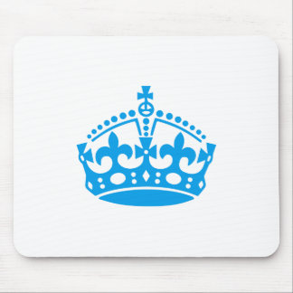 Keep calm blue victory crown mouse pad