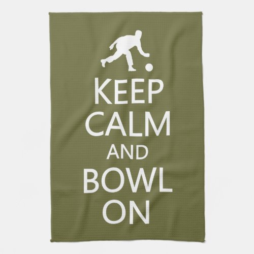 Keep Calm  Bowl On custom color kitchen towel
