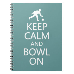 Keep Calm & Bowl On custom color notebook