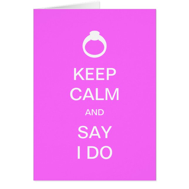 Keep Calm Bridal Cards (Front)