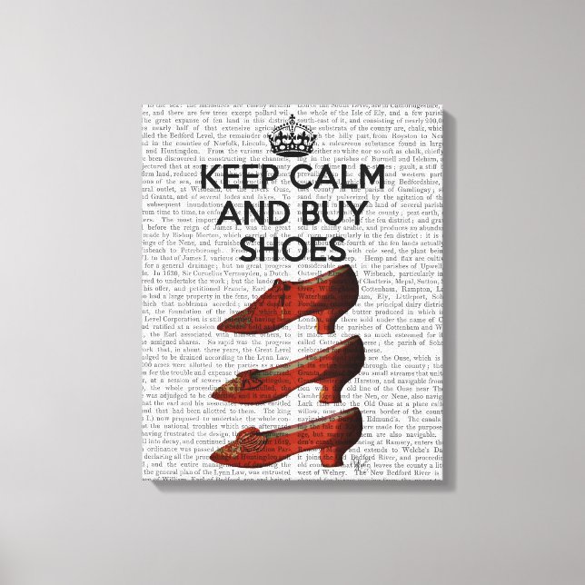 Keep Calm Buy Shoes Canvas Print (Front)