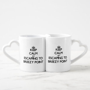 Keep calm by escaping to Breezy Point Maryland Coffee Mug Set