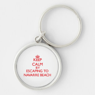 Keep calm by escaping to Navarre Beach Florida Keychain