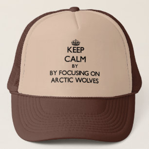 Keep calm by focusing on Arctic Wolves Trucker Hat