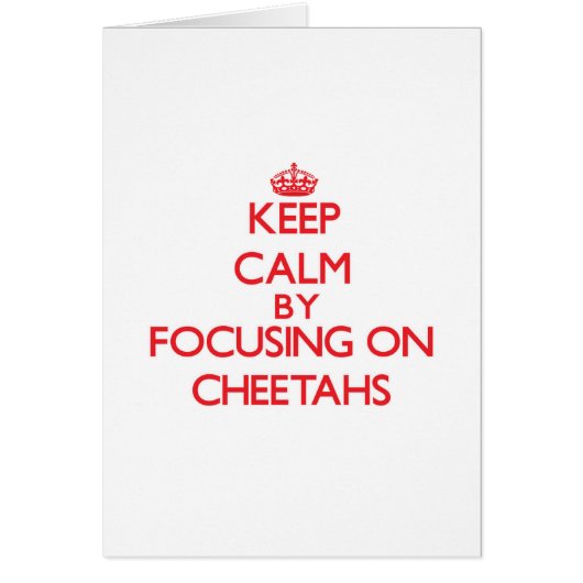 Keep Calm by focusing on Cheetahs Cards (Front)