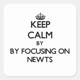 Keep calm by focusing on Newts Square Sticker