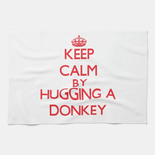 Keep calm by hugging a Donkey Towel (Horizontal)