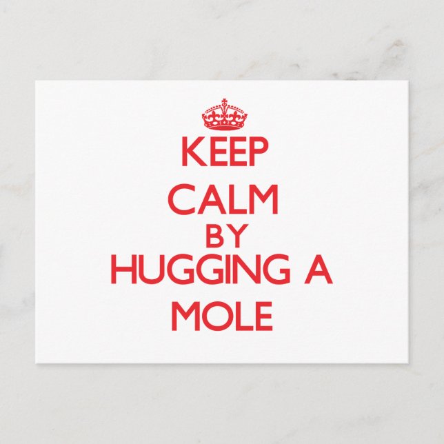 Keep calm by hugging a Mole Postcard (Front)