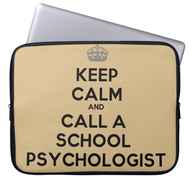 Keep Calm & Call a School Psychologist Laptop Case (Front)